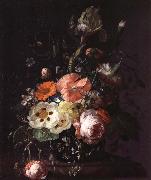 REMBRANDT Harmenszoon van Rijn Still Life with  with Flowers on a Marble Table Top oil painting